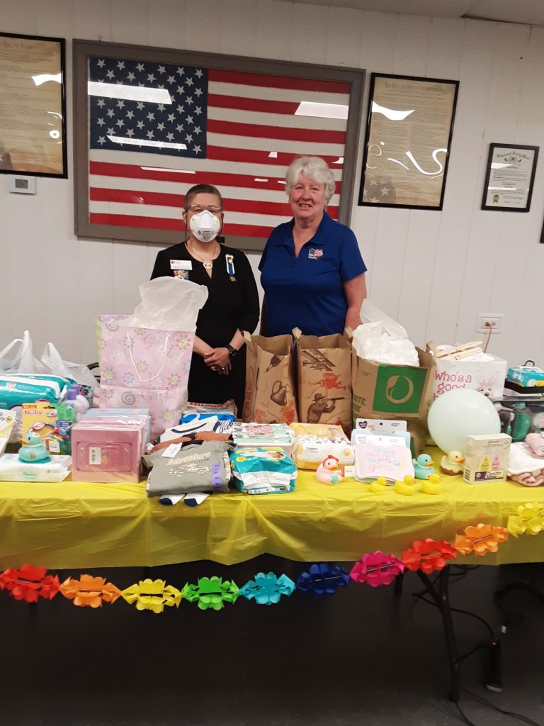 Baby supplies were donated for the veterans program.