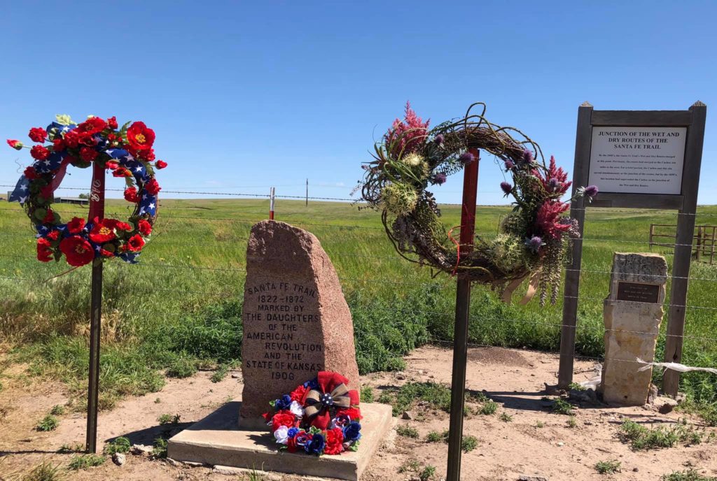 The Anasazi Chapter, NSDAR, wreaths at the Santa Fe Trail Observance Ceremony.